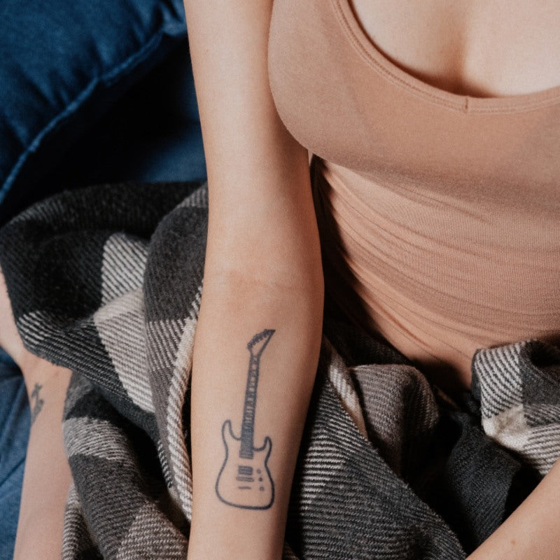 Bass guitar tattoo small